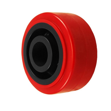 Durastar Wheel, 4X2 Polyurethane, Polyolefin Red, Black, 1-3/16 Plain Bore 420PPU84K